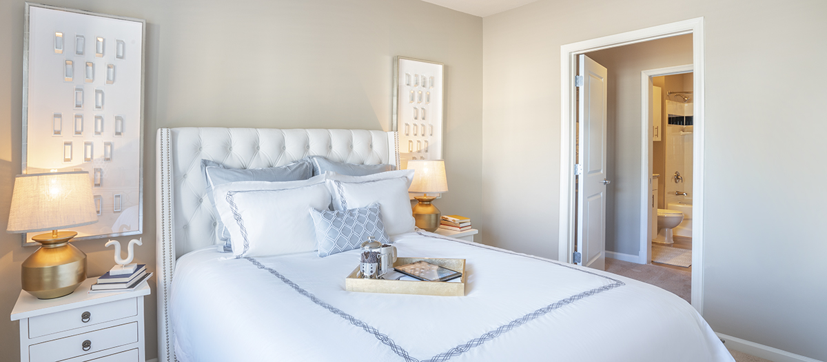 Bedroom 1 at MAA National Landing luxury apartment homes in Washington, DC