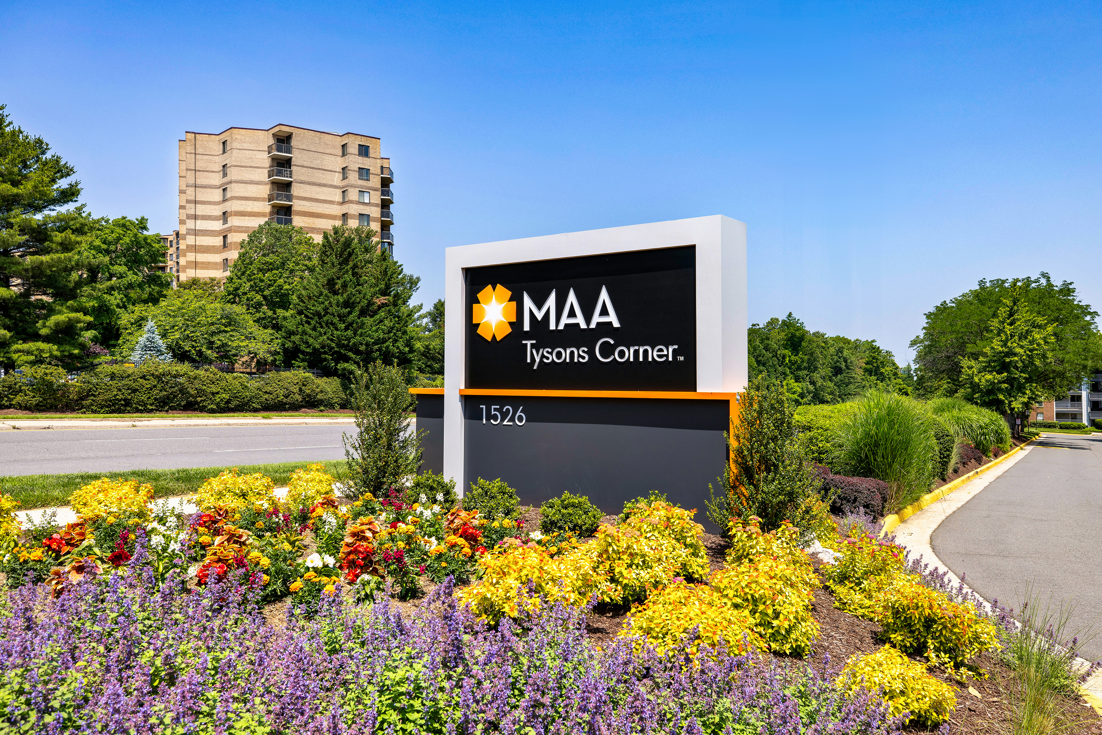 Signage at MAA Tysons Corner luxury apartment homes in McLean, VA