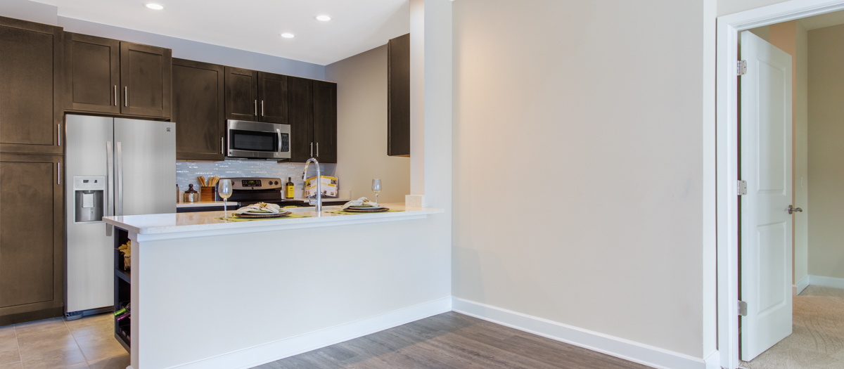Upgraded Kitchen at Radius luxury apartment homes in Newport News, VA