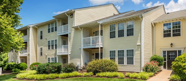 Exterior at Colonial Village at Chase Gayton luxury apartment homes in Richmond, VA
