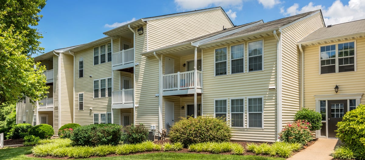 Exterior at Colonial Village at Chase Gayton luxury apartment homes in Richmond, VA
