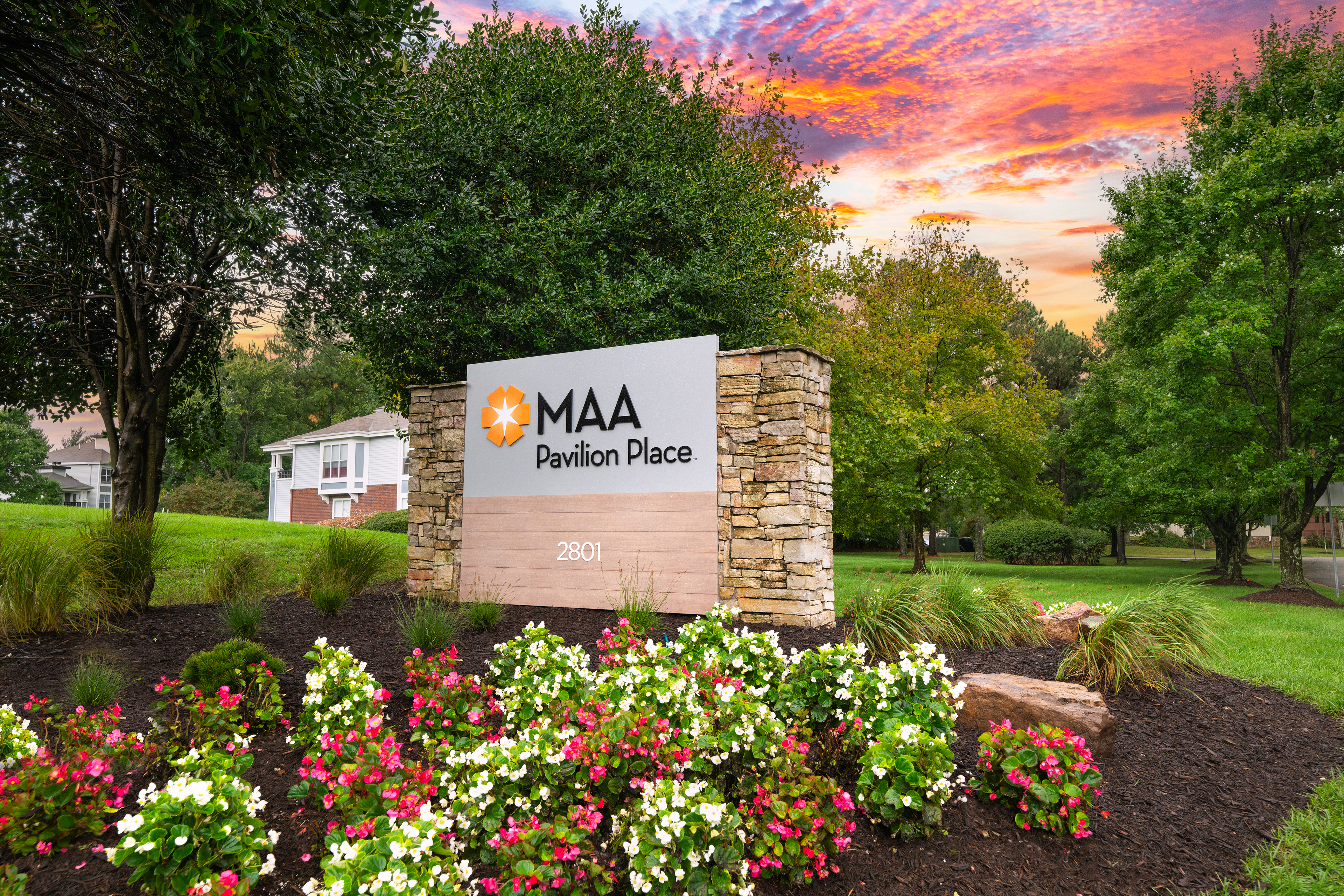 Signage at MAA Pavilion Place luxury apartment homes in Midlothian, VA