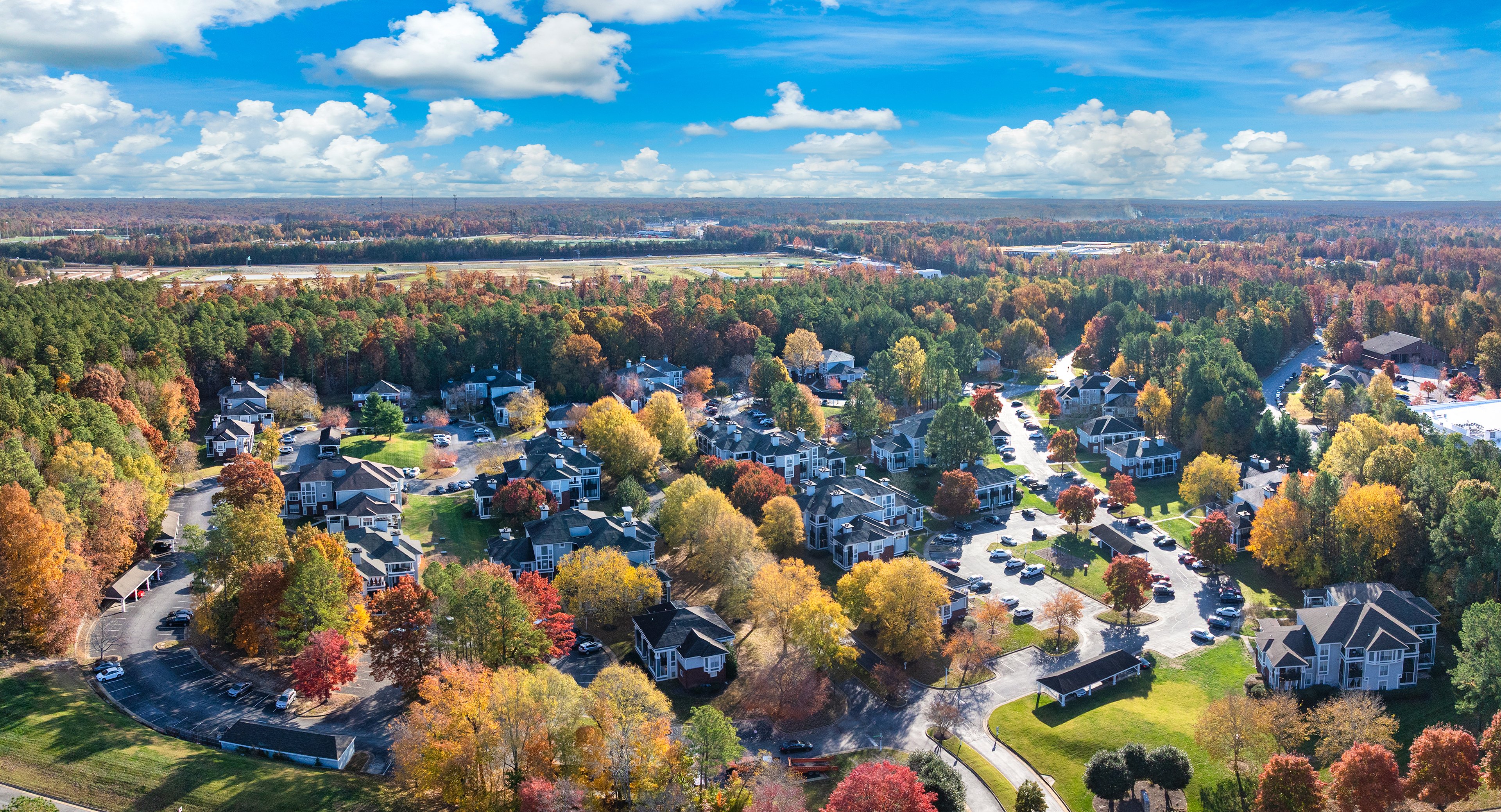 Property Aerial - at MAA Pavilion Place luxury apartment homes in Richmond, VA