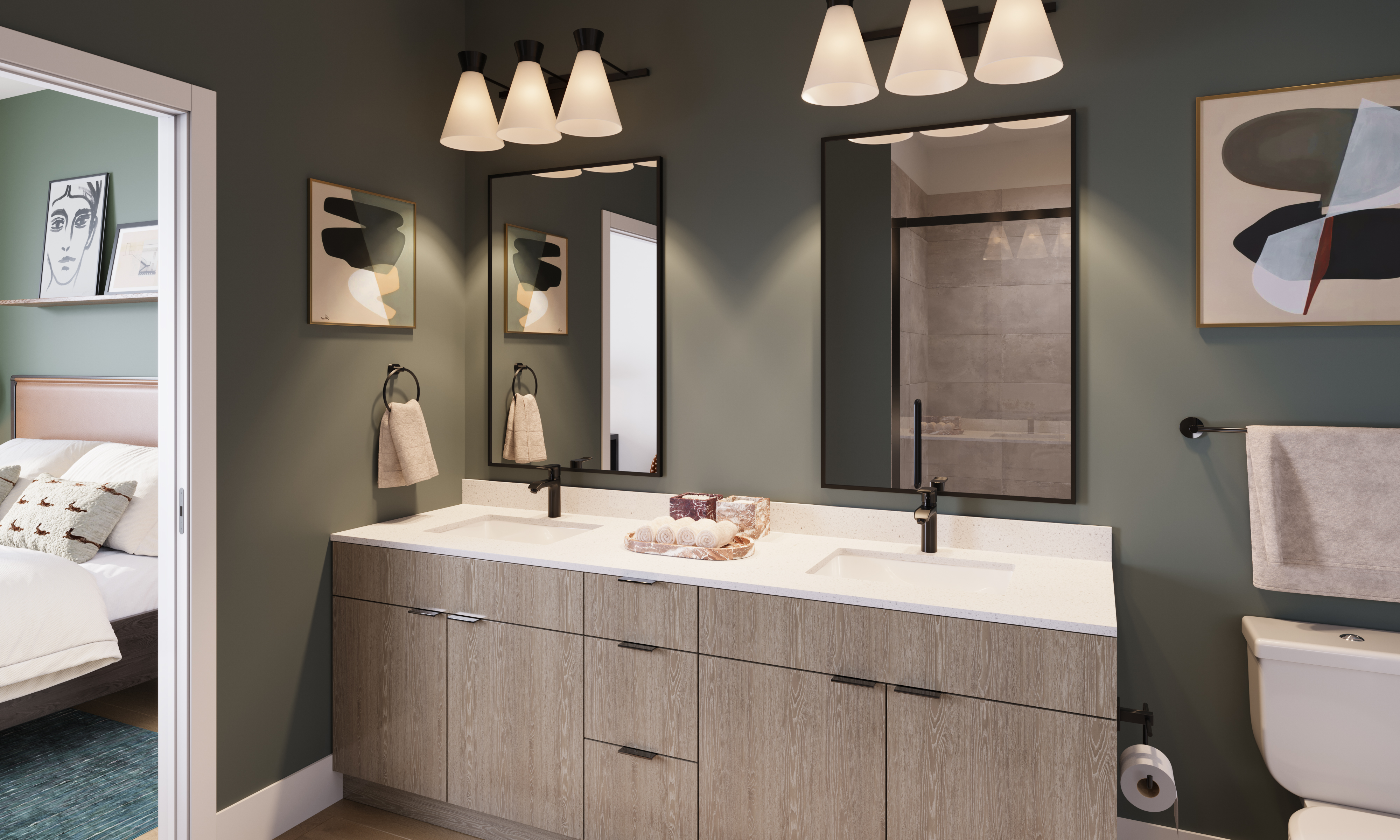 Bathroom at MAA Rove luxury apartment homes in Richmond, VA