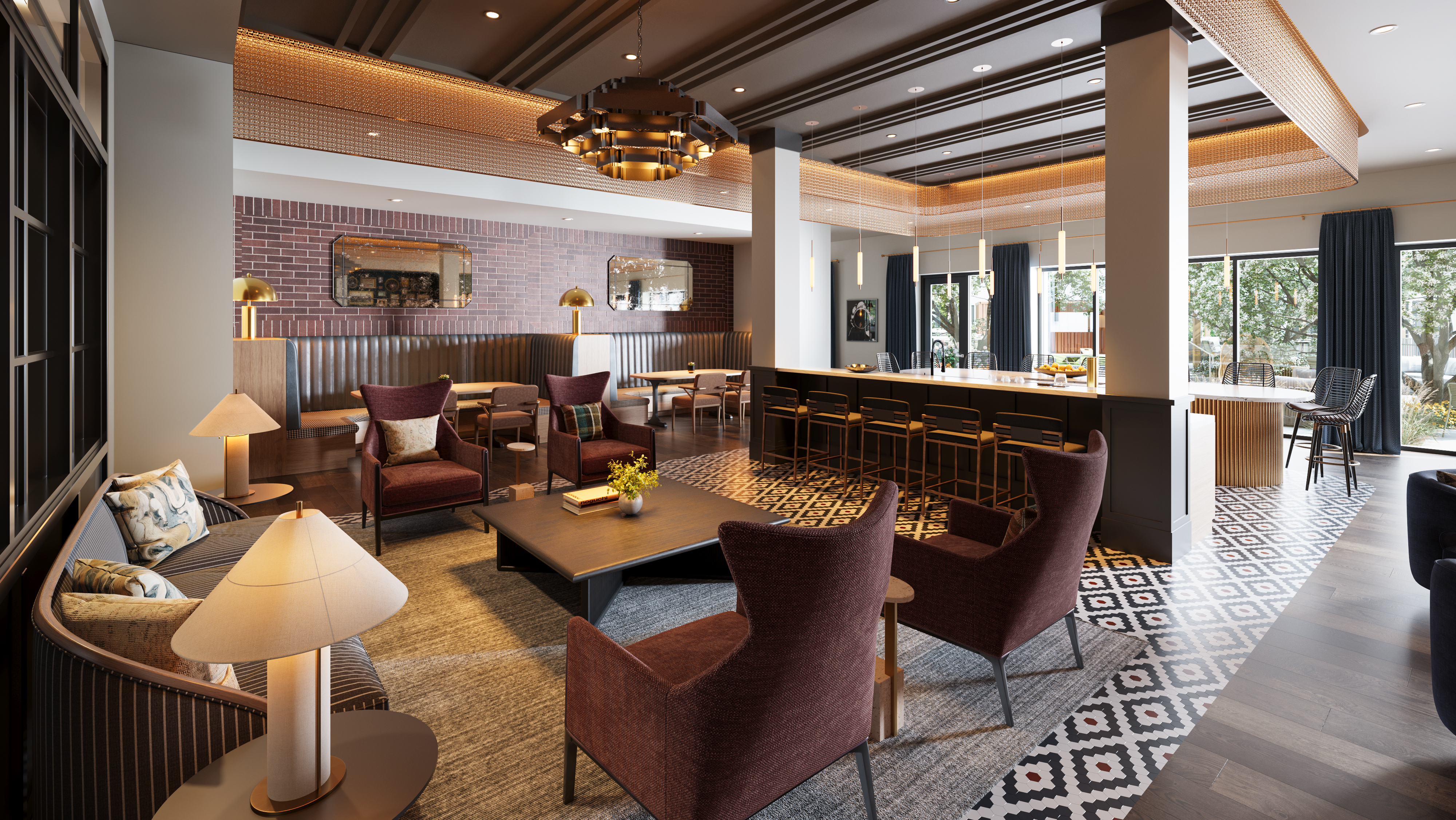 Coworking area at MAA Rove luxury apartment homes in Richmond, VA