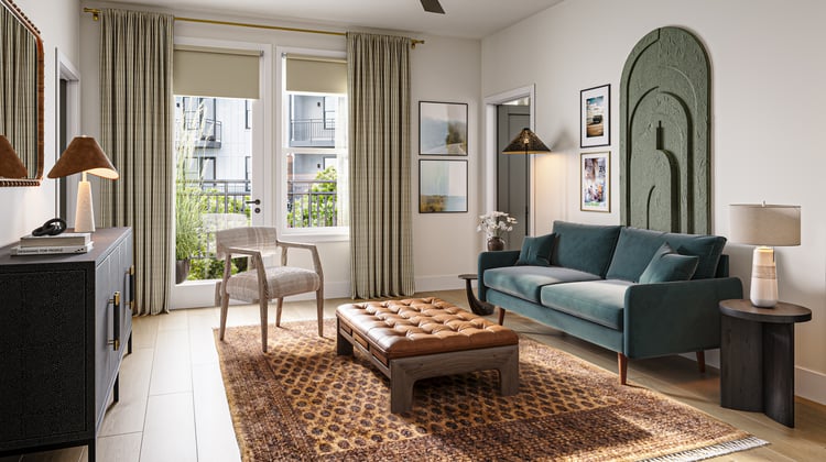 Living room at MAA Rove luxury apartment homes in Richmond, VA