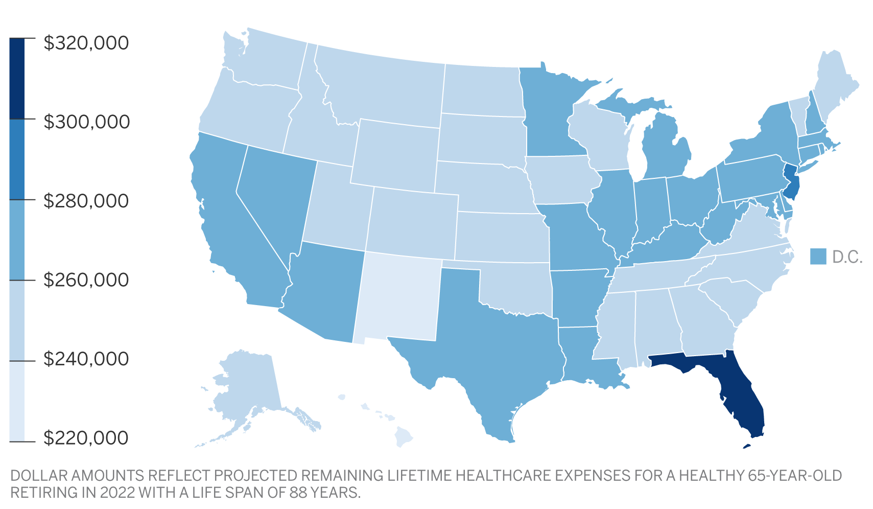 Figure 4: Total Spend by State – Original Medicare Plus Medigap Plan G Plus Part D