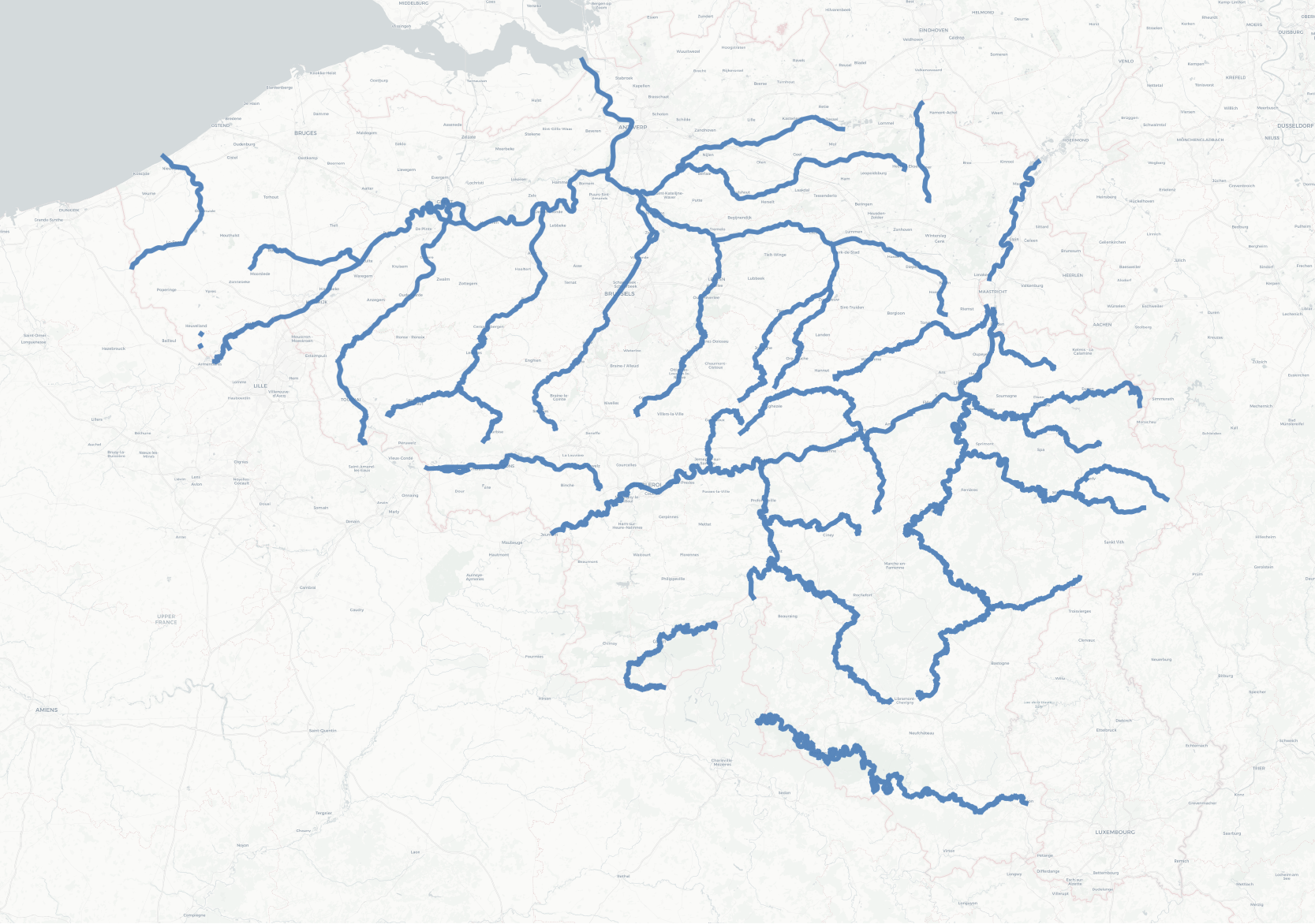 FIGURE 1 PRINCIPAUX COURS D’EAU EN BELGIQUE