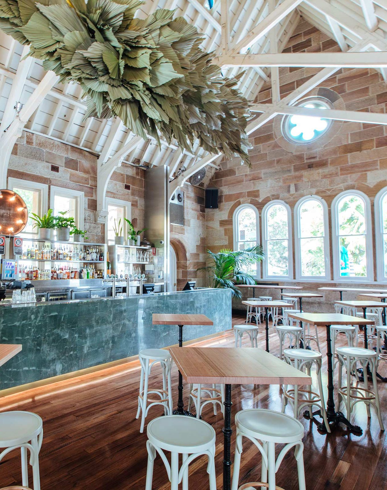 Man walking to a marooned boat