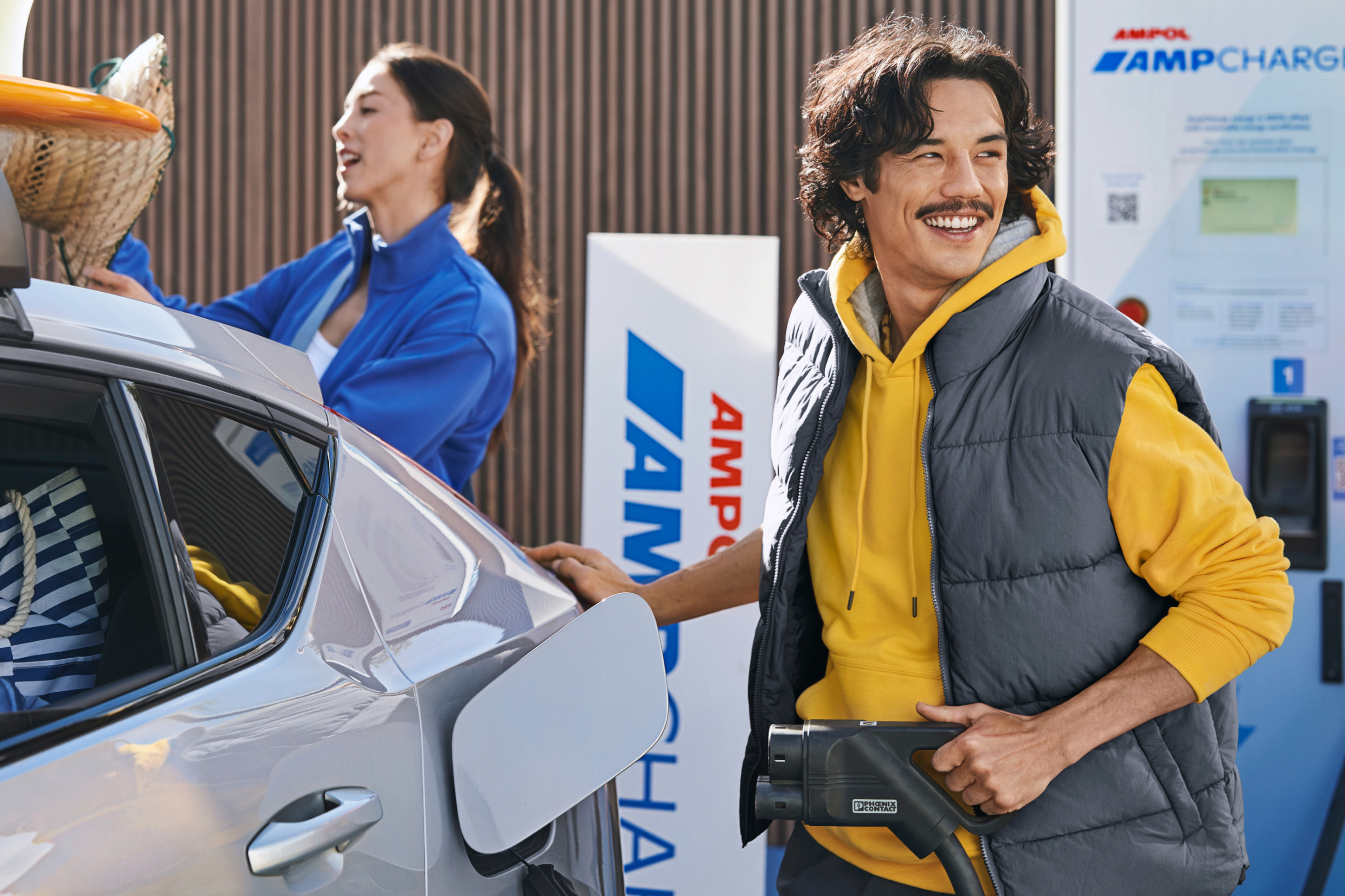 Man walking to a marooned boat