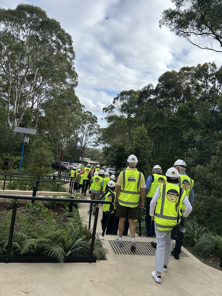 a bathroom with a large mirror