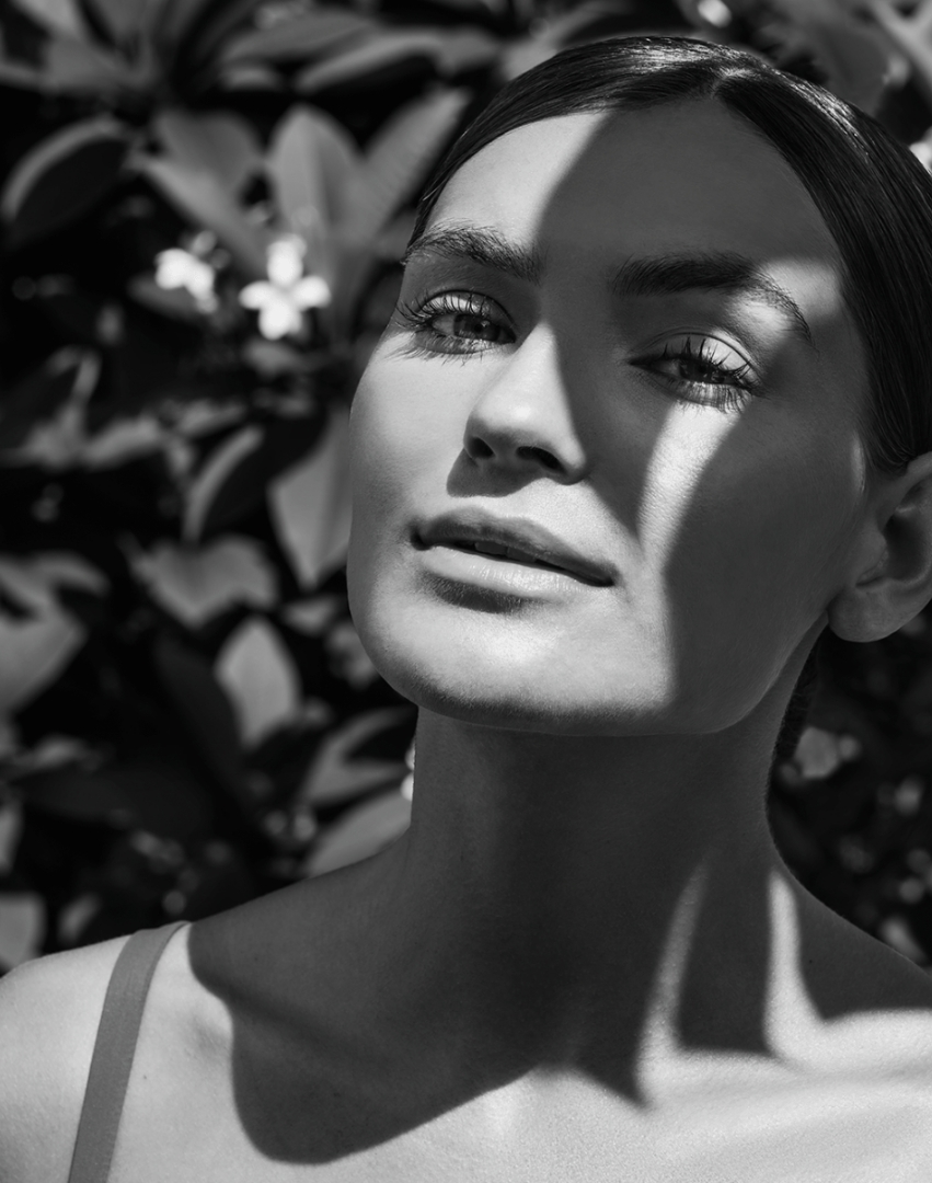 Black and white lady portrait