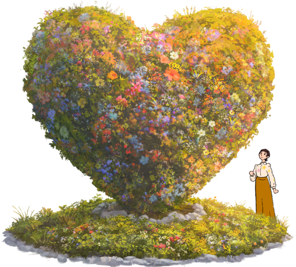 Heart-shaped topiary sculpture