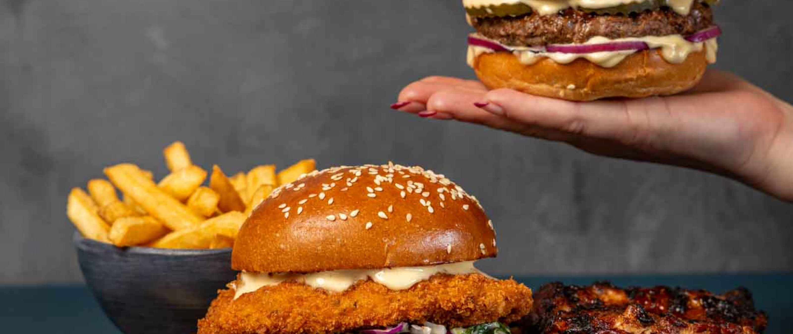 Ribs & Burgers | Signature Combos: Miso Beef & Miso Chicken Burger