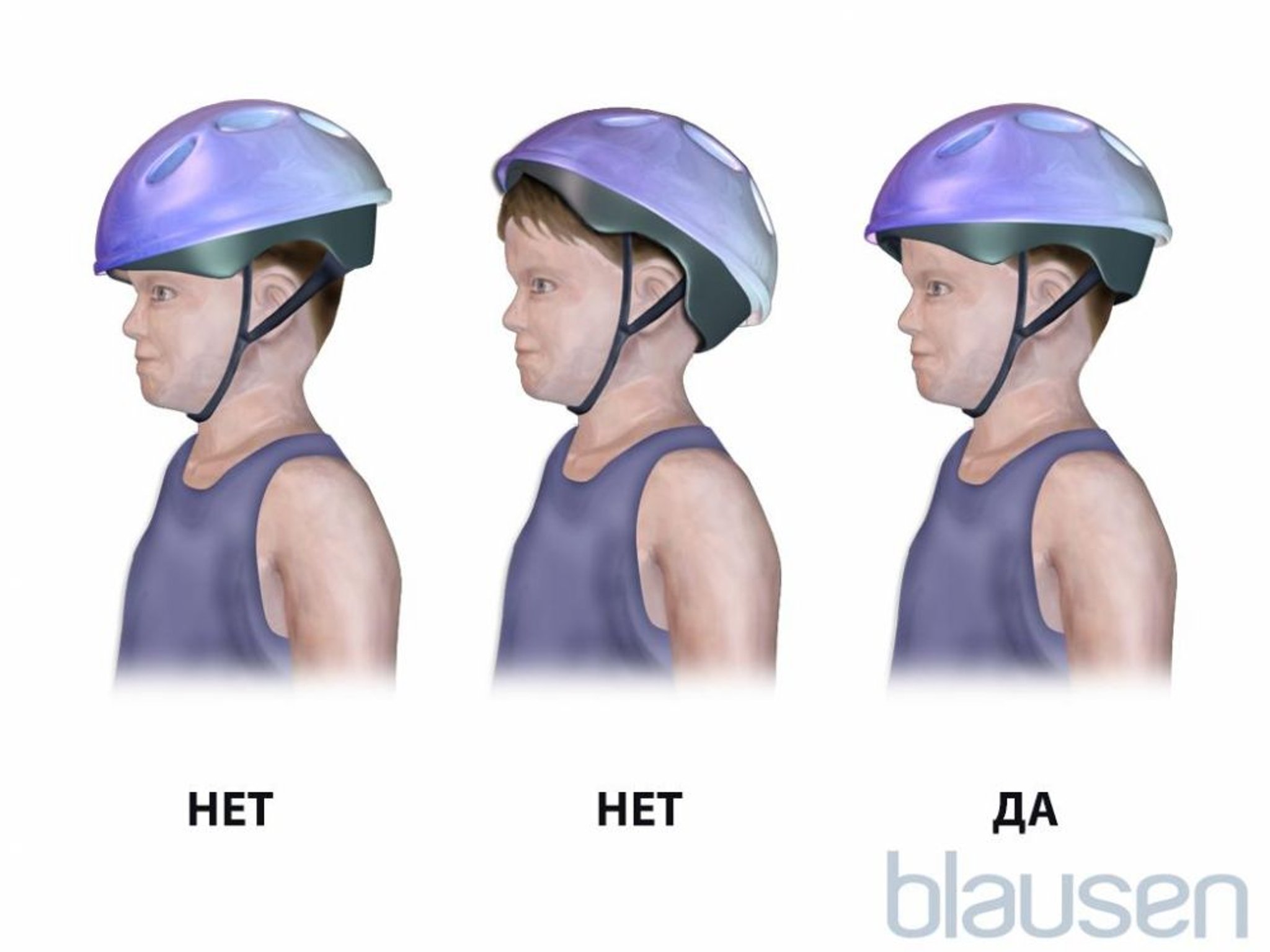 Правильное надевание велосипедного шлема ребенка