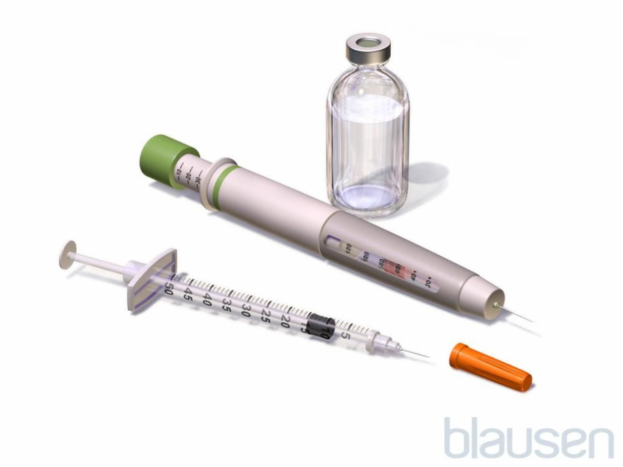 Seringa de insulina e caneta de insulina