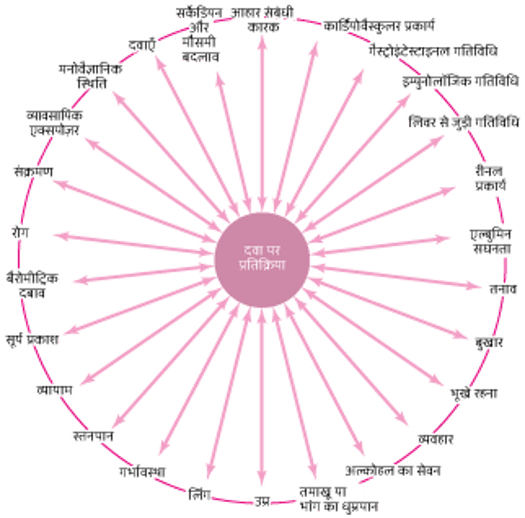 दवाई की प्रतिक्रिया को कई फ़ैक्टर प्रभावित करते हैं
