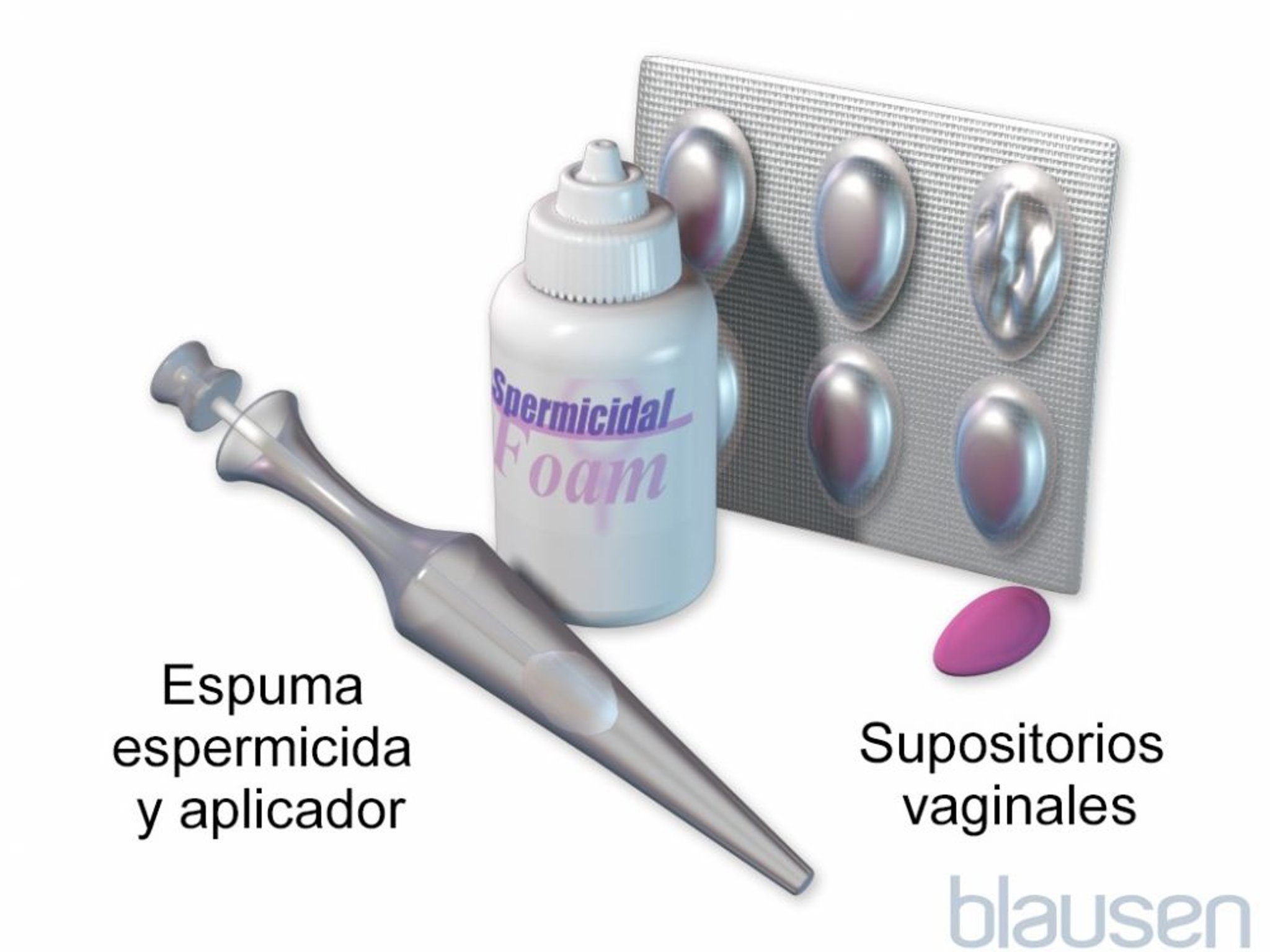 Espumas espermicidas y supositorios vaginales