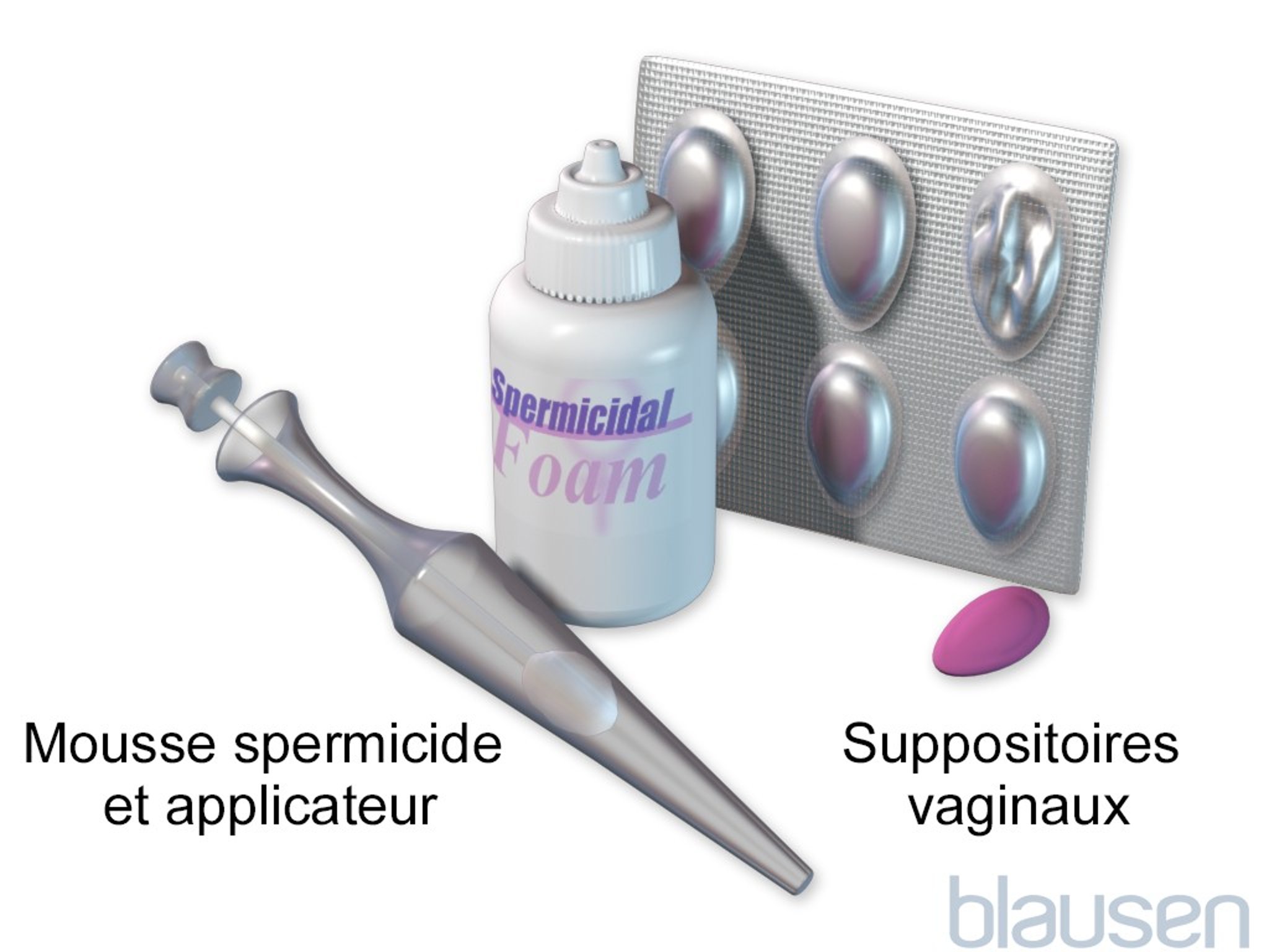 Mousse spermicide et ovules vaginaux
