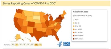 CDC - Số ca mắc Covid-19 theo tiểu bang