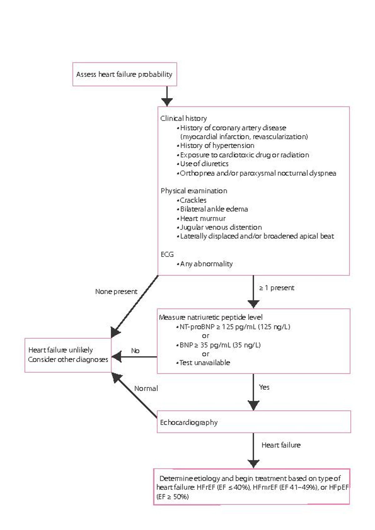 Diagnose einer akut auftretenden Herzinsuffizienz