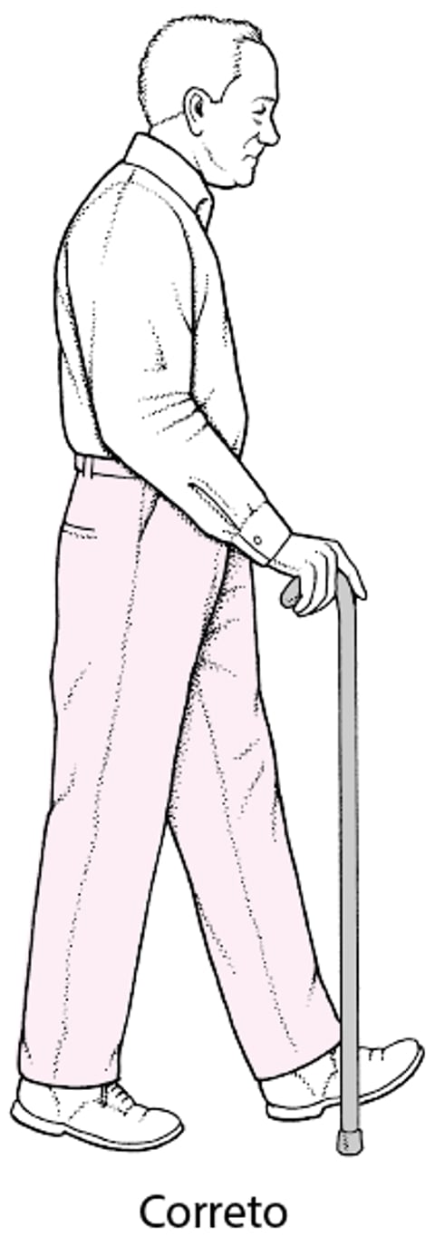 Altura correta da bengala