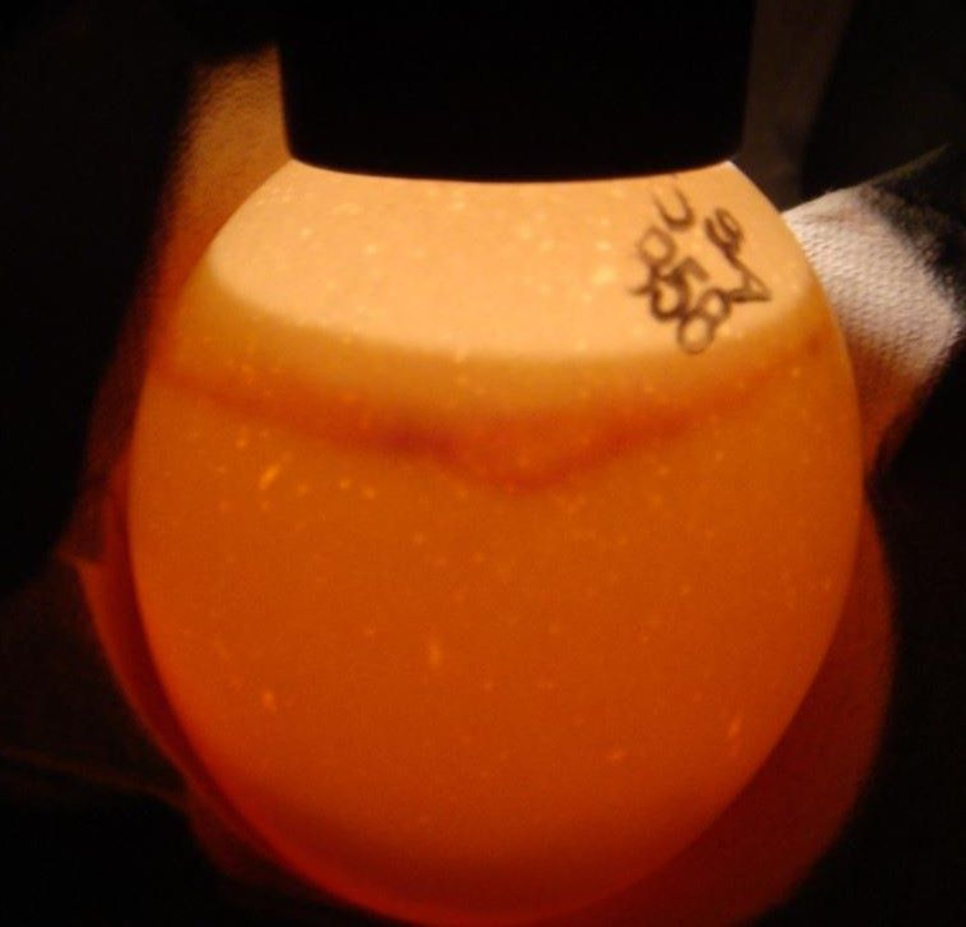 Ovoscopia do ovo de galinha, com embrião morto e inviável