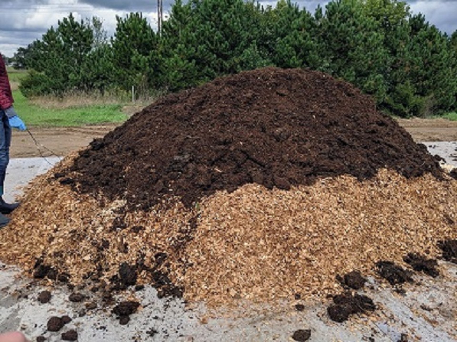 Compostagem de carcaças, pilha estática