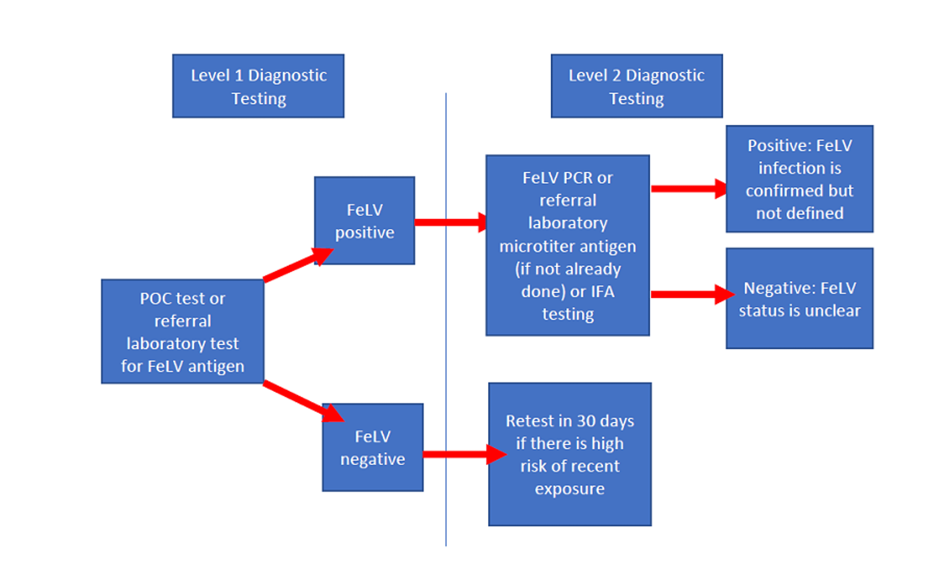 Feline leukemia virus testing flowchart