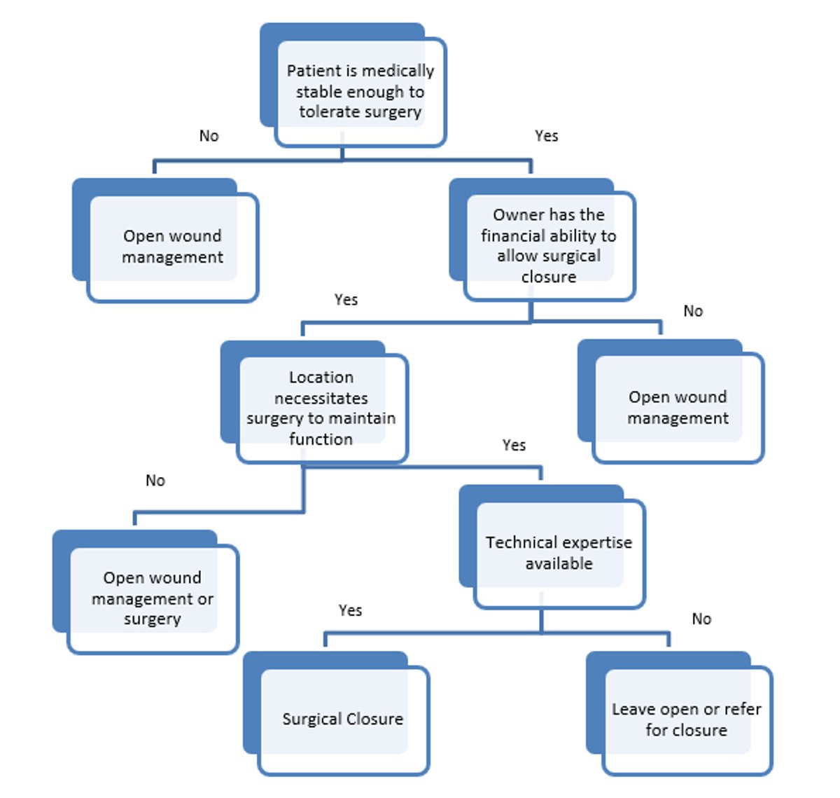Wound management decision tree