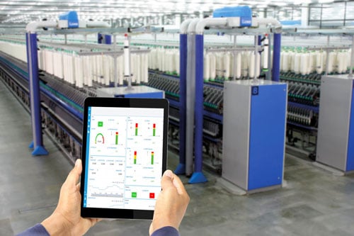 Luwa DigiControl 7 Cloud Monitoring mobile dashboard with Nederman Insight for textile production system status 