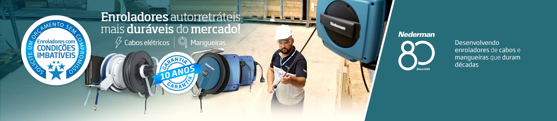 Enroladores autorretráteis Nederman | mais duráveis do mercado! | Condições Imbatíveis, solicite um orçpamento sem compromisso