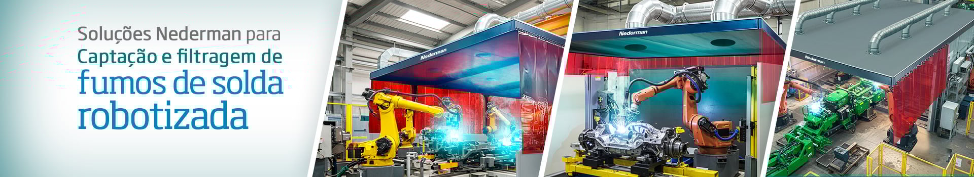 Captação e filtragem de fumos de solda robotizada | Nederman