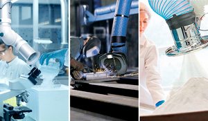 O processo começa com a captação da poeira em pontos estratégicos da fábrica. Quando se pretende coletar diretamente na fonte, recomenda-se os braços extratores e captores.  | Saiba mais | Nederman