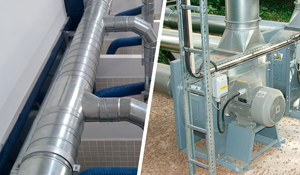 Os dutos conduzem o ar contaminado até os filtros, enquanto os ventiladores geram o fluxo necessário para transportar os poluentes com eficiência. | Saiba mais | Nederman