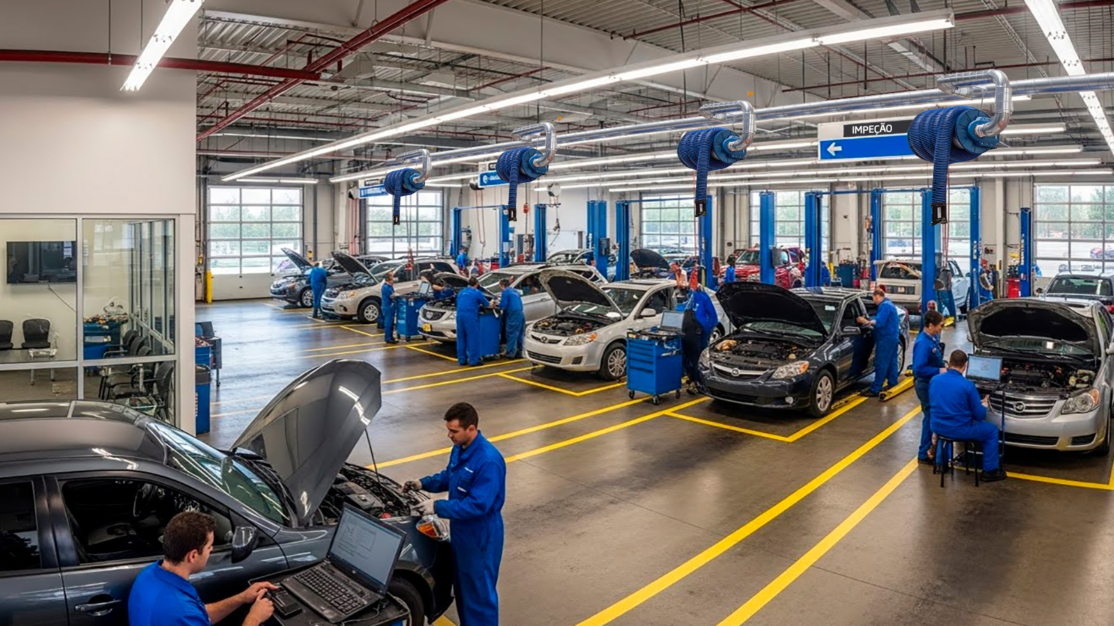 Sistemas de exaustão adequados são necessários para garantir conformidade com normas ambientais e proporcionar segurança aos técnicos e operadores. | Saiba mais | Nederman