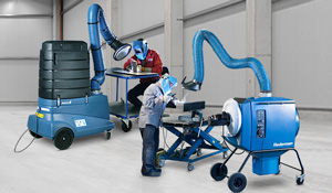 Filtros móveis Nederman - São ideais para manutenção preventiva ou intervenções em linhas de produção ativas.  Mantêm a eficiência de sistemas fixos, com a mobilidade como diferencial. | Saiba mais | Nederman