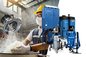 Existem sistemas fixos que operam com dutos e tubulações, equipamentos para limpeza industrial e máquinas móveis e exaustores portáteis que podem ser levados nos diferentes ambientes da fábrica.