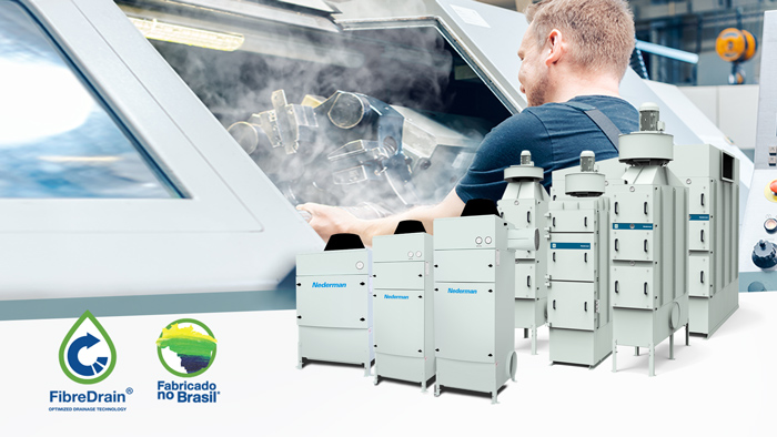 Tecnologia FibreDrain® da Nederman | A Nederman oferece os filtros FibreDrain®, desenvolvidos para alta eficiência na captura da névoa de óleo em operações contínuas. | Saiba mais  | Nederman