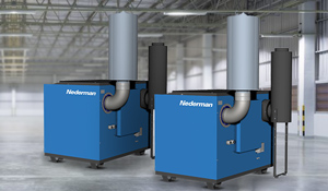 A linha de exaustores RBU de alto vácuo é oferecida em dois segmentos: o RBU e o RBU FC. Ambos são recomendados quando a sucção extra é necessária.  | Nederman