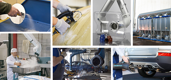 A Nederman oferece a mais ampla linha de produtos e serviços para extração e filtragem de pó e partículas, fumos de solda, exaustão de gases de escapamento, névoa de óleo, gases e poeiras combustíveis.