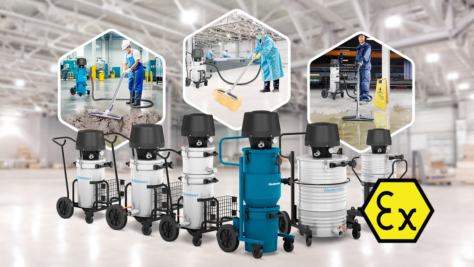Aspiradores industriais para limpeza pesada Nederman