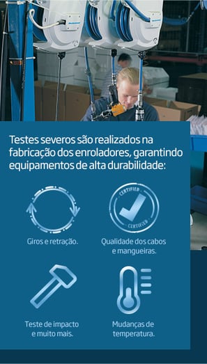 Enrolador de cabos e mangueiras com alta durabilidade