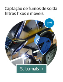 Captação de fumos de solda filtros fixos e móveis