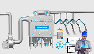Nessa integração, sensores e aplicativos podem se comunicar com dispositivos móveis, de forma que gestores e operadores recebam notificações personalizadas em seus smartphones, agilizando a tomada de decisões.  | Nederman | saiba mais