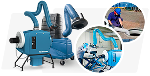 O FilterCart é móvel e prático para soldagem leve ou média, com filtro de nanofibra. Já o FilterBox, fixo ou móvel, tem limpeza semiautomática e alto desempenho para pós e fumos médios a pesados.