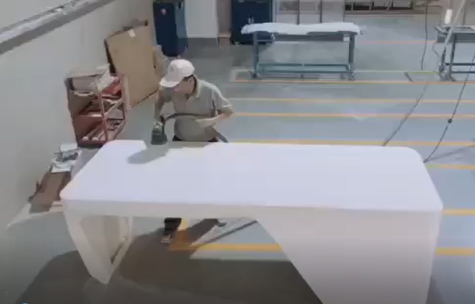 Artificial stone grinding