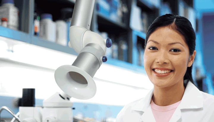 Bras d'aspiration FX2 Nederman destiné aux laboratoires