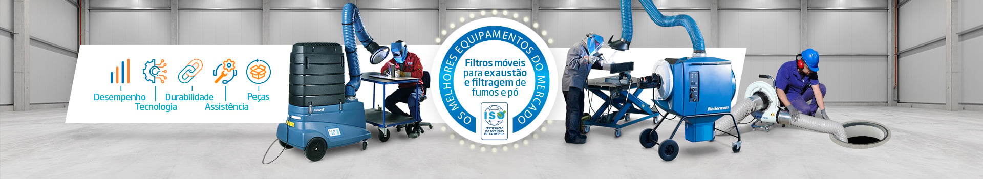 Equipamentos móveis para fumos Nederman 