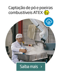 Captação de pó e poeiras  combustíveis ATEX